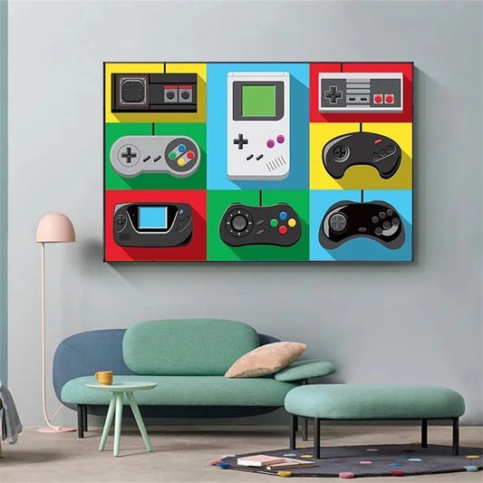 Cuadros de decoracion mandos videojuegos