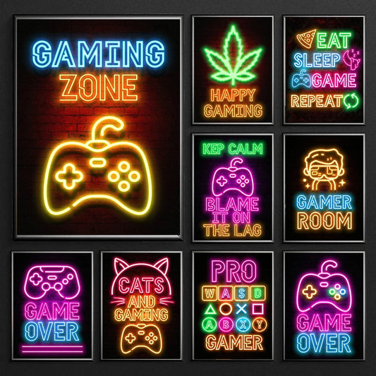 Posters estilo gamer distintos diseños (sin LED)