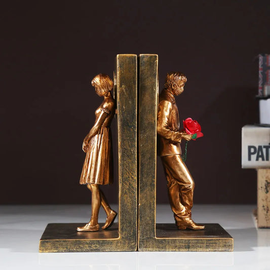 Banksy Figure Sculpture Bookends Decorative Home Decoration Accessories Living Room Book Ends Bookshelf Decor Display Desktop