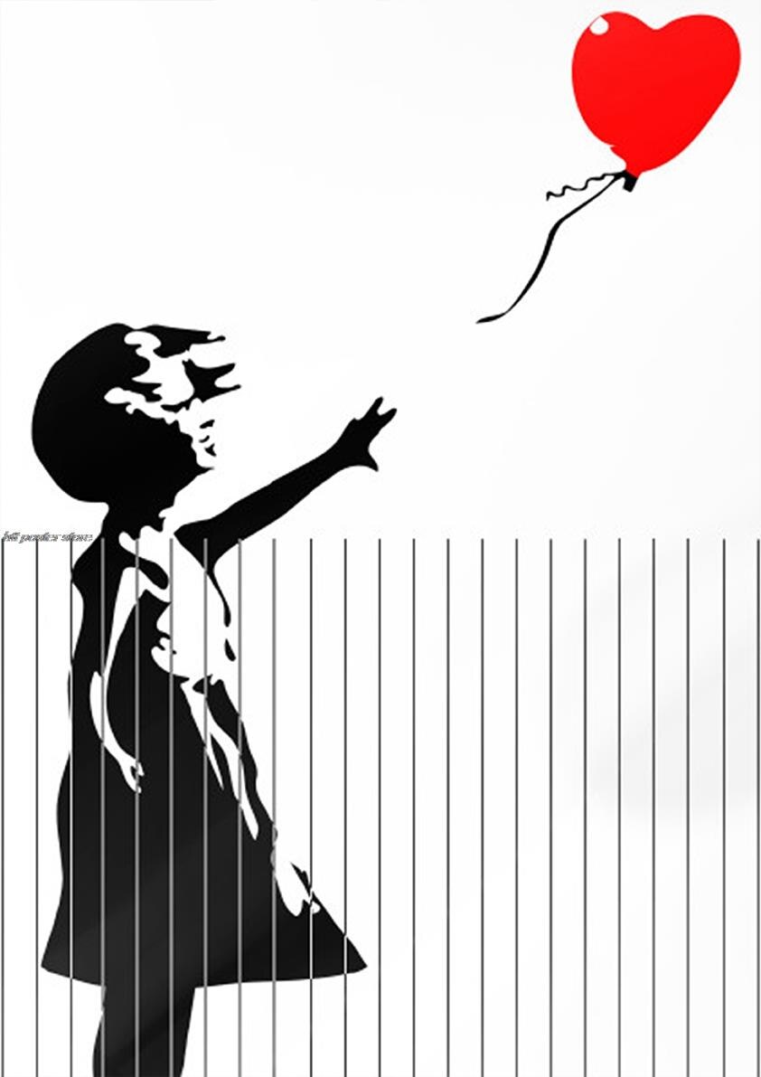Póster Blanco de Banksy: Collage de Graffiti Urbano con Mono Pintura, Póster e Impresión de Arte en la Pared para la Sala de Estar y Decoración del Hogar.