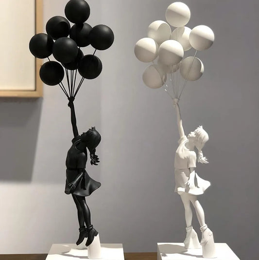 58cm Escultura "chica con globos" Banksy.